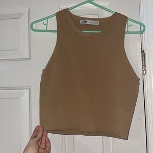 Sweater crop top from Zara, camel color, like new